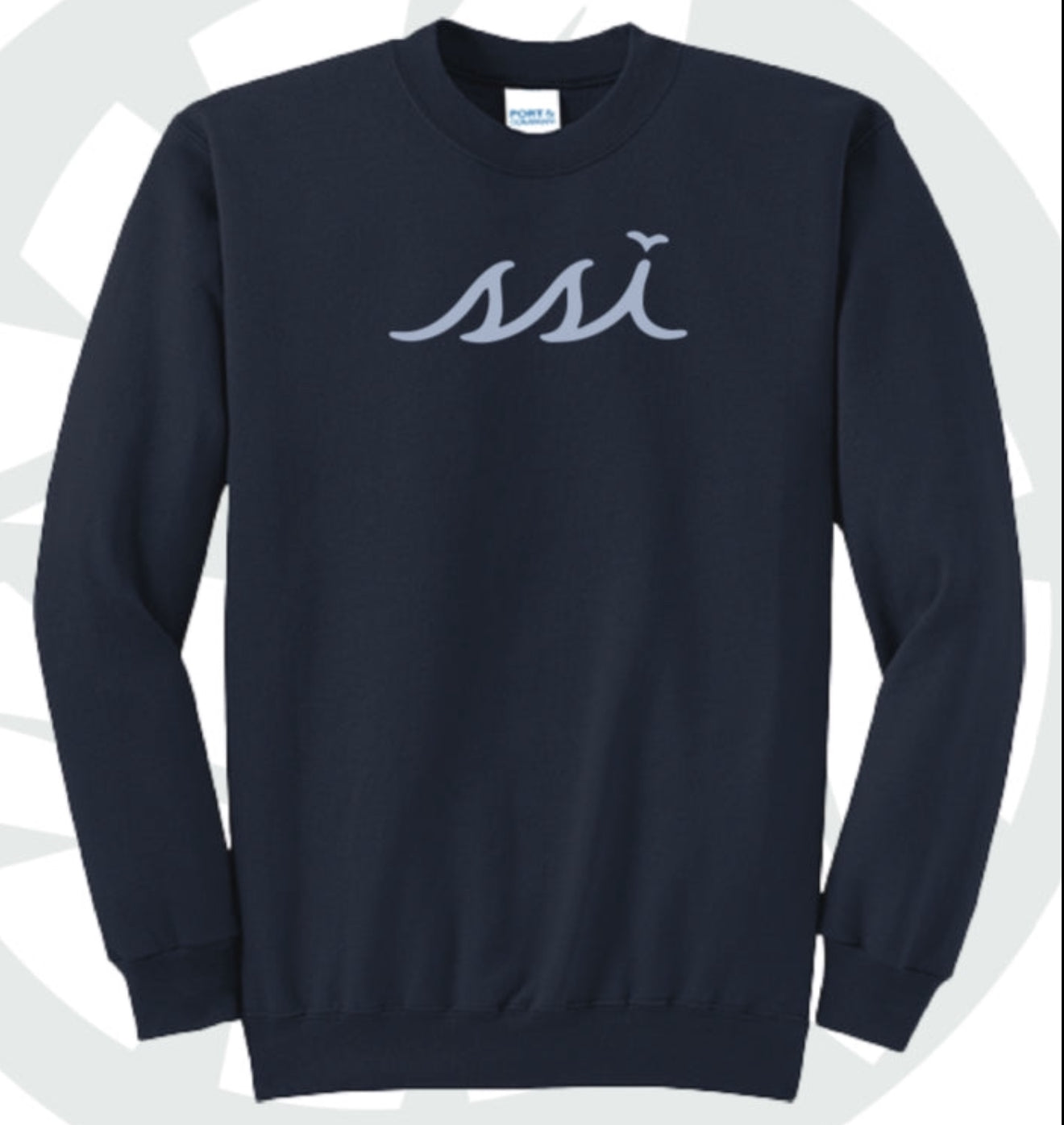 Kids Navy Sweatshirt with Light Gray Logo on front