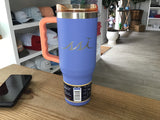 40oz SSI tumbler purple and orange color way