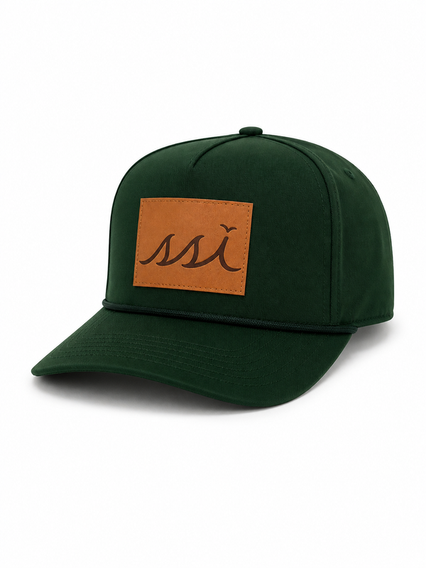 Forest Green Rope Hat — Leather SSI Patch