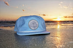 Light Blue Rope Hat/ Circle Grey Patch, White Logo, White Rope/ Adjustable Imperial