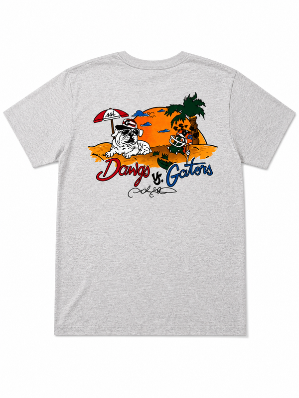 "GA vs. FL" Beach Tee — Heather Gray SSI Artist Series