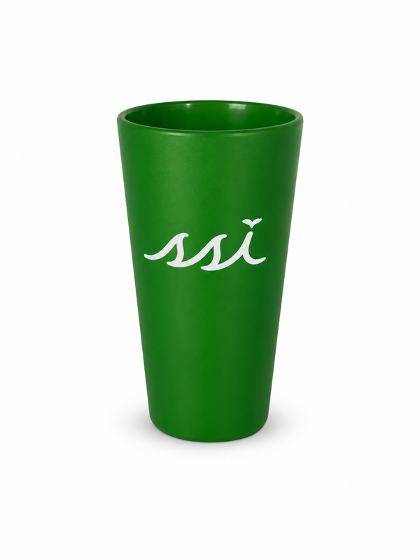 Green St. Simons Island Silipint 16 oz Flex Cup — White SSI Logo