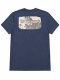 Heather Navy St. Simons Island Tee — Vintage Road Sign Back Print