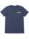 Heather Navy St. Simons Island Tee — Vintage Road Sign Back Print