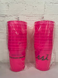 16oz Stadium Cups Pink with Green Drink Happy Thoughts 10 Pack