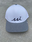 White Travis Mathew FlexFit Hat /Gray Bill /Navy logo/ Adjustable