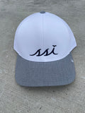 White Travis Mathew FlexFit Hat /Gray Bill /Navy logo/ Adjustable