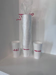 20 oz Styrofoam cups, stack of 10 ,—HBTFD on one side and logo on other side