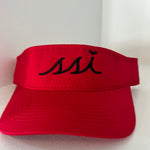 Red Adult Visor with Black Logo- Outdoor Cap HBTFD  on side in Black