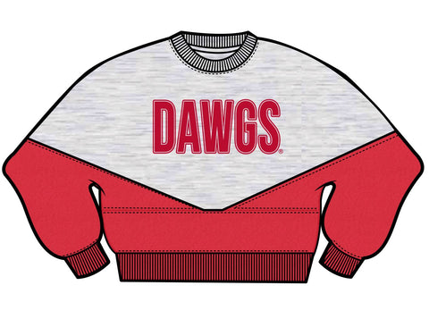 Red & Grey Dawgs Long Sleeve Heritage Crew Sweatshirt w/ Red SSI logo