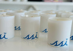 Bungalow Scent Candle with Royal Blue Logo