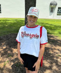 White Short Sleeve Sequin Georgia