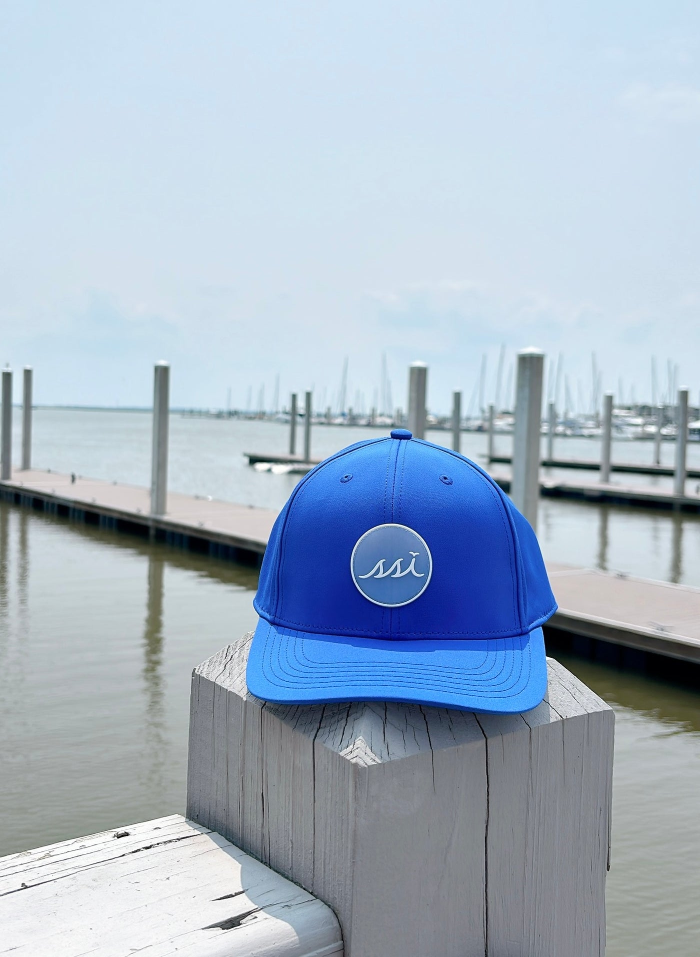 Royal Blue Performance Cap — Round PVC Patch with White Logo