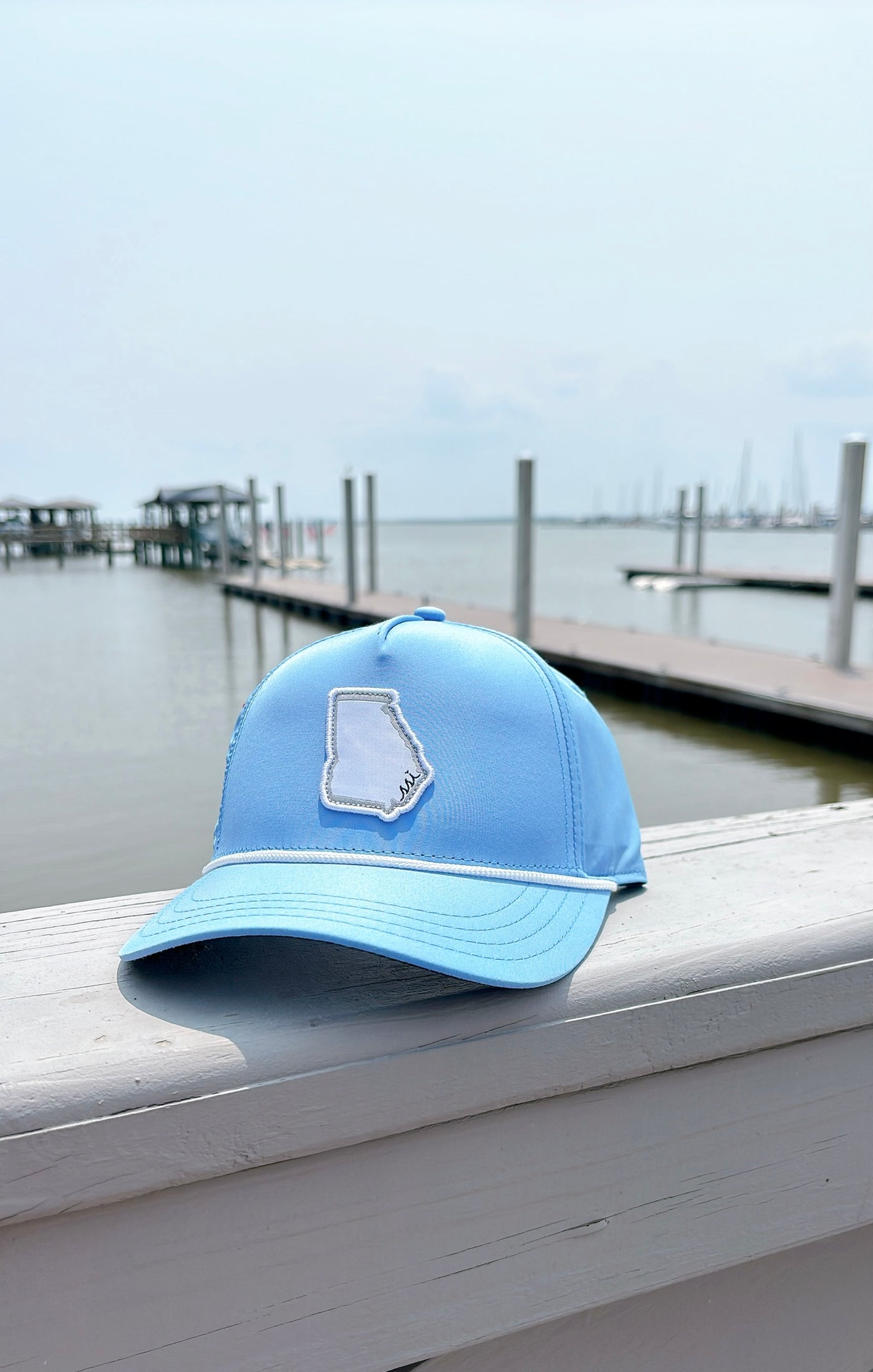 Pukka Carolina Blue Rope Hat — Georgia State Outline Patch