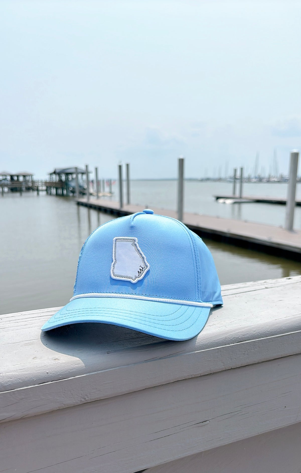 Pukka Carolina Blue Rope Hat — Georgia State Outline Patch