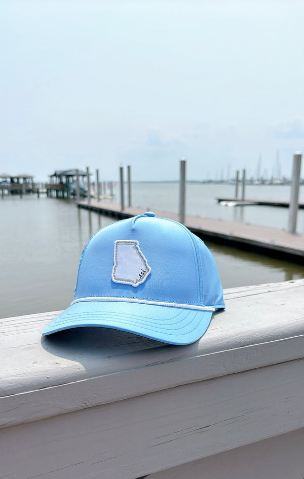 Pukka Carolina Blue Rope Hat — Georgia State Outline Patch