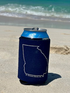 SSI Koozie State Outline Royal Blue / Grey logo