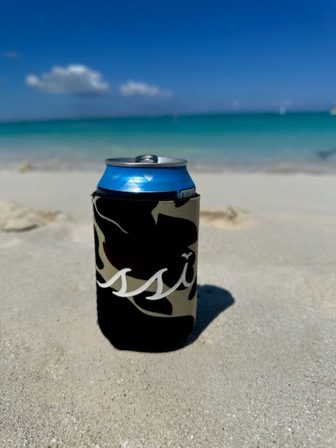Koozie - Camo with white logo