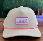 Yellow Rope Hat - Pink and White Patch Imperial