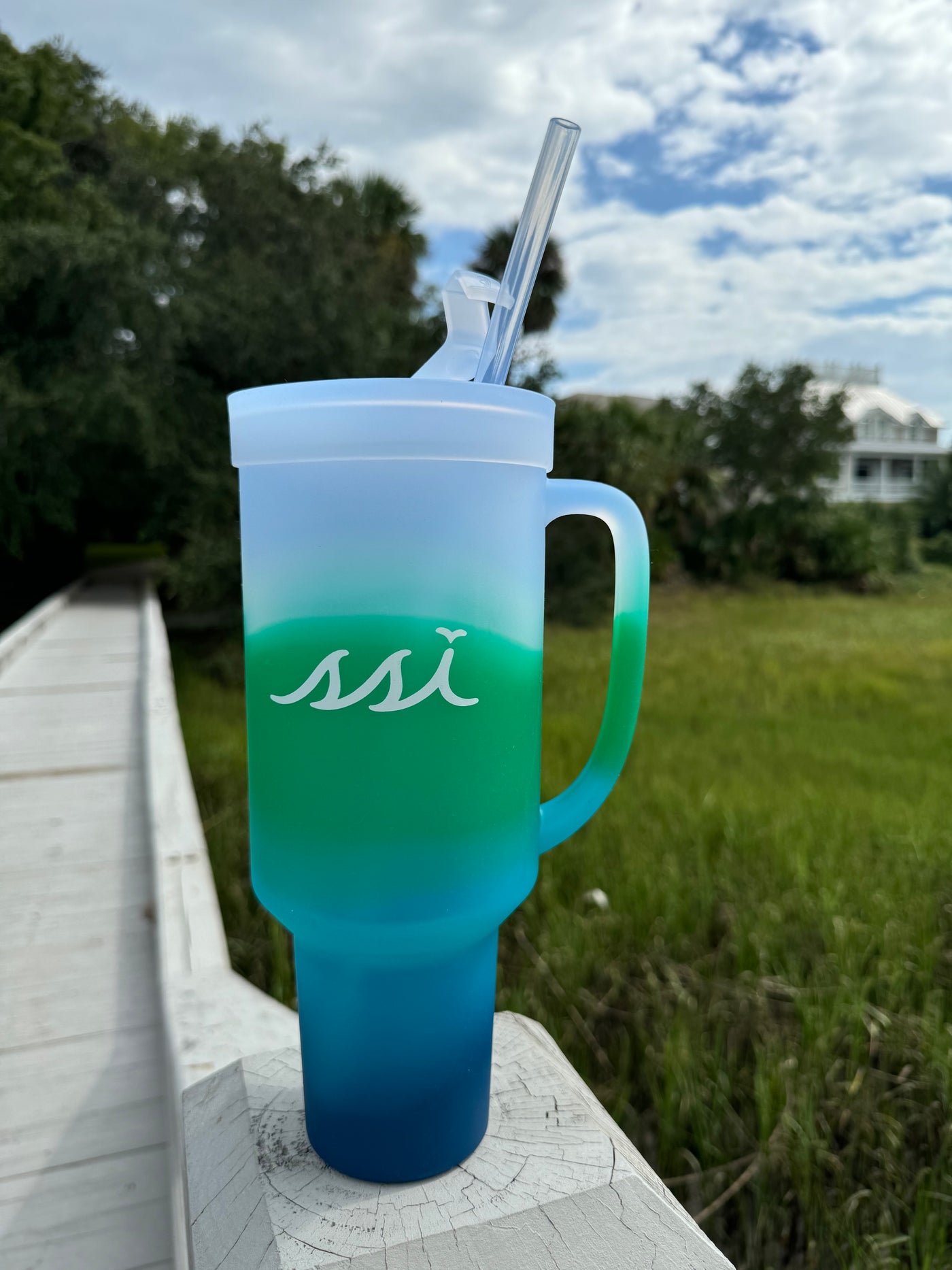 Silipint 64 oz Mountain Air St. Simons Island Tumbler — Flip Lid & Straw
