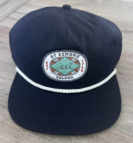 Navy Imperial Rope Hat - Circle Patch Green Diamond Gray Logo