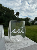 12oz Silipint Wine Tumbler- Clear with White Logo