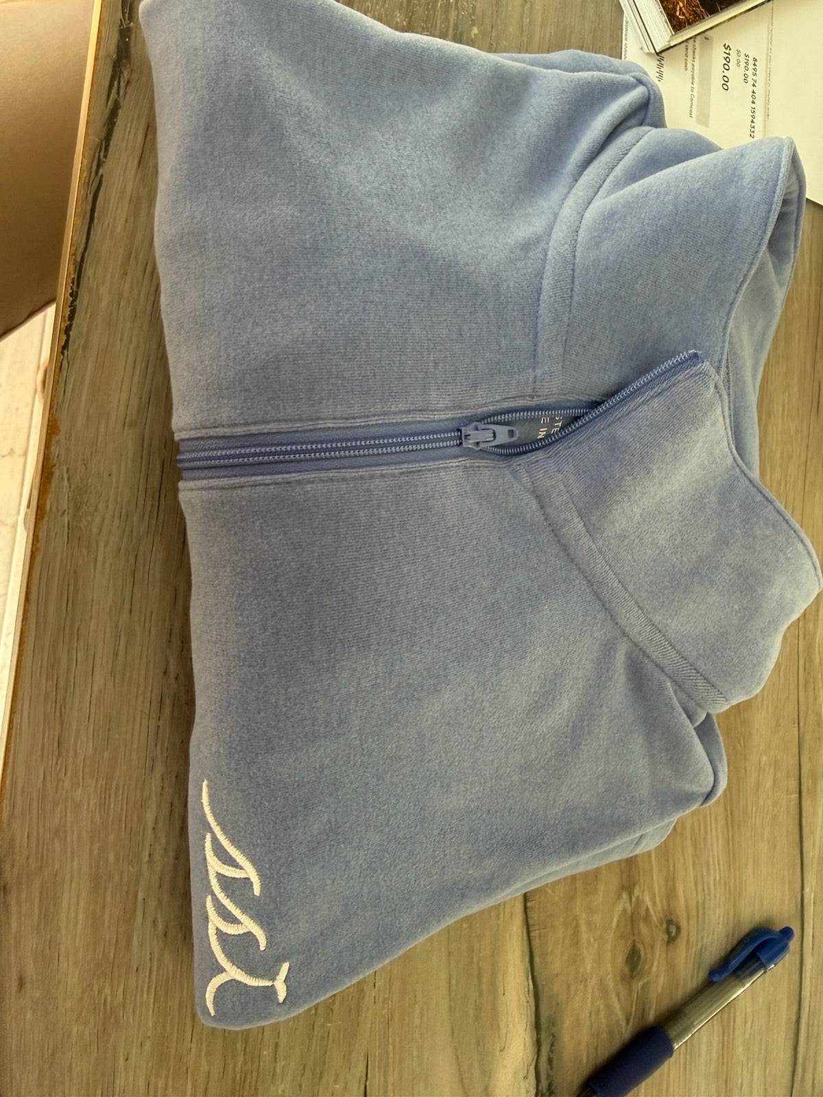 Cozy Kids 1/4 Zip Royal Blue Pullover White logo