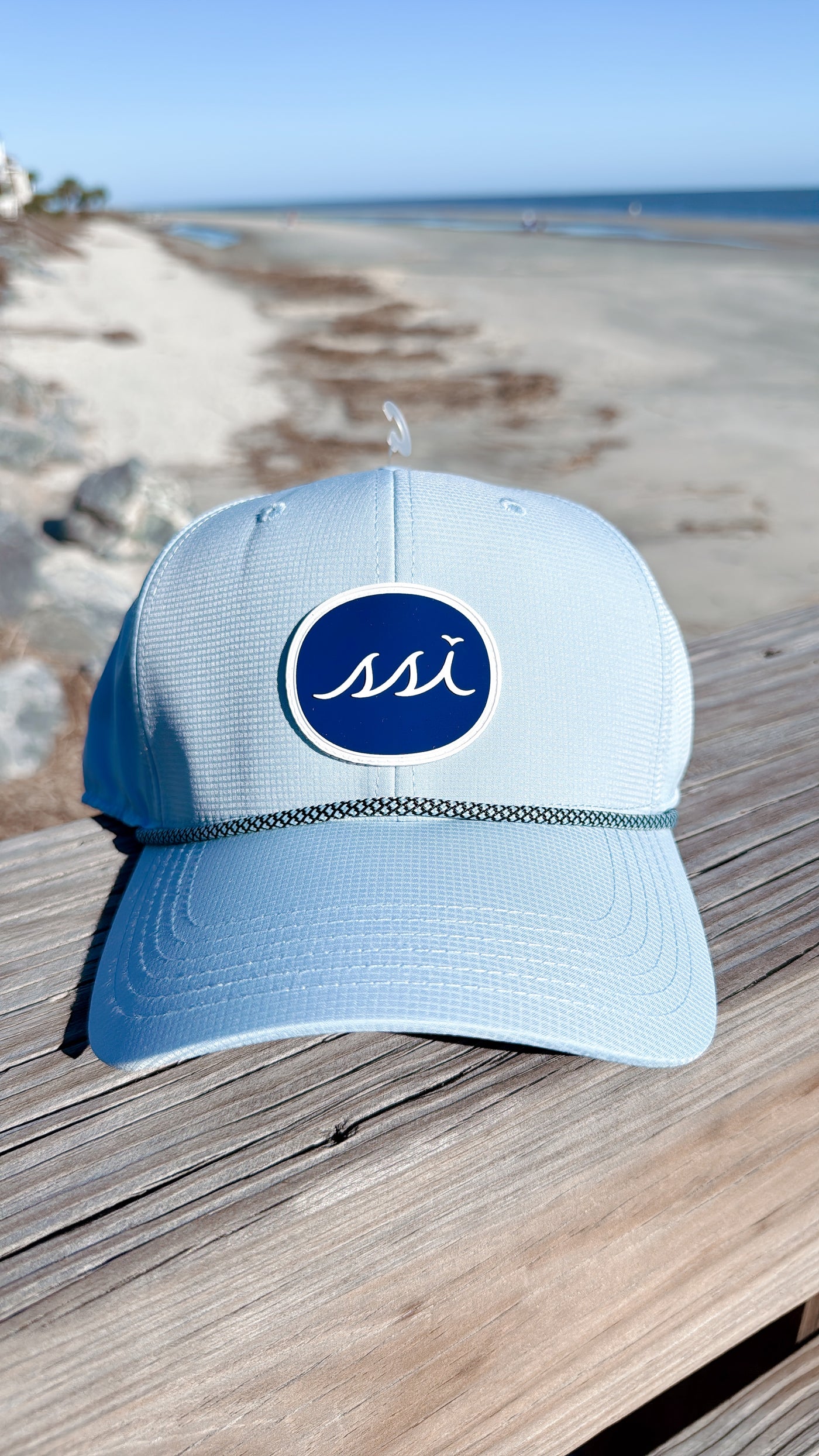 Sky Blue Rope Cap — Circle SSI Patch with Navy Cord