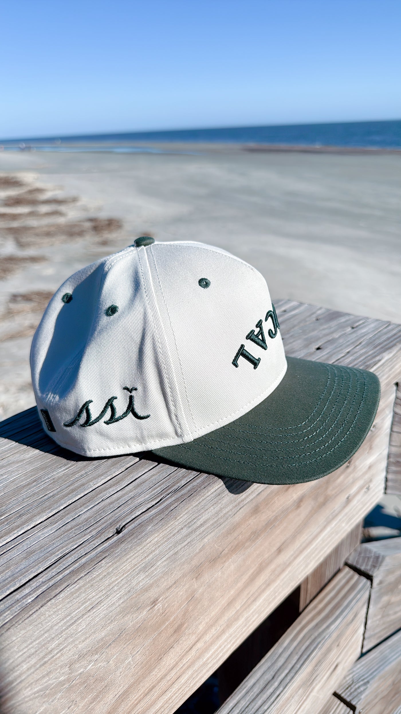Stone St. Simons Island LOCAL Hat — Dark Green Bill