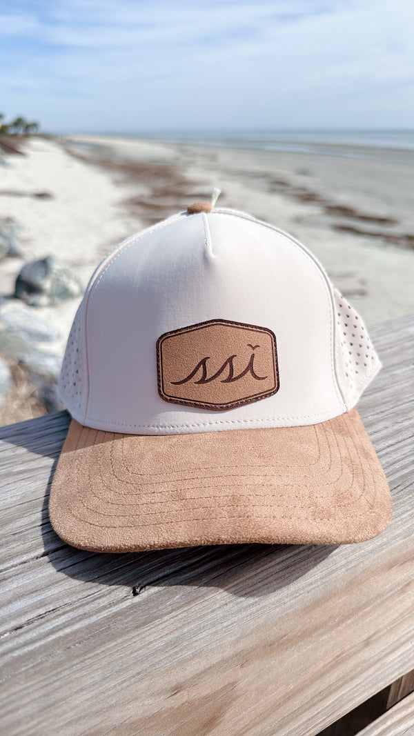 Stone Performance Cap — Tan Suede Bill & Leather SSI Patch