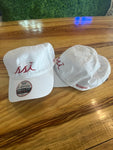 White Imperial Hat (Regular Size) / Red logo / Red Football team logo