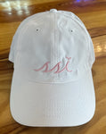 White Imperial Hat (Small Size) Light Pink logo
