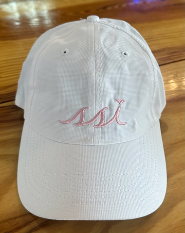 White Imperial Hat (Small Size) Light Pink logo