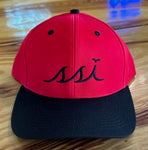Red Hat with Black Bill / Black Logo/ Outdoor Cap