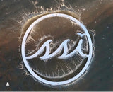 24” round metal logo sign