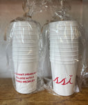 16oz Stadium Cups White with Red Tennis Problem 10 Pack