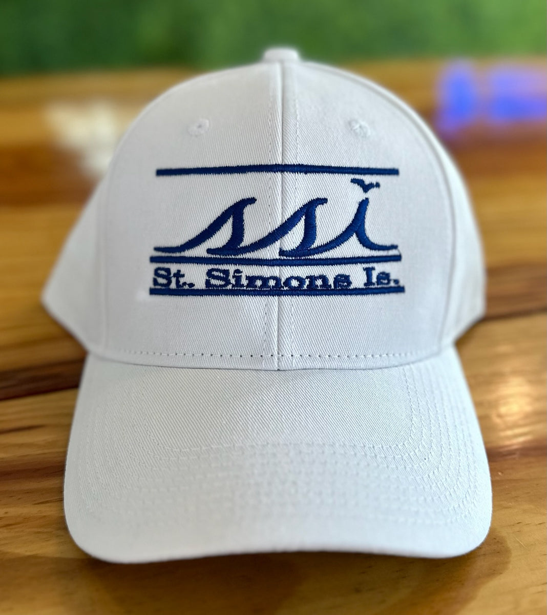 White The Game Bar Hat Royal Blue logo SSI Lifestyle