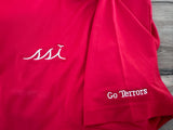 Go Terrors Stretch Performance Men's Polo Red w/ White Logo / Go Terrors on Arm