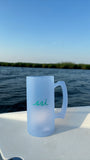 Silipint 28oz Flex Clear Beer Stein Cup- Aqua Logo