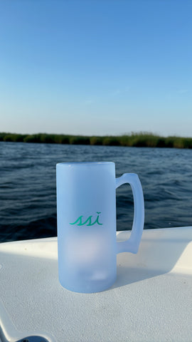 Silipint 28oz Flex Clear Beer Stein Cup- Aqua Logo