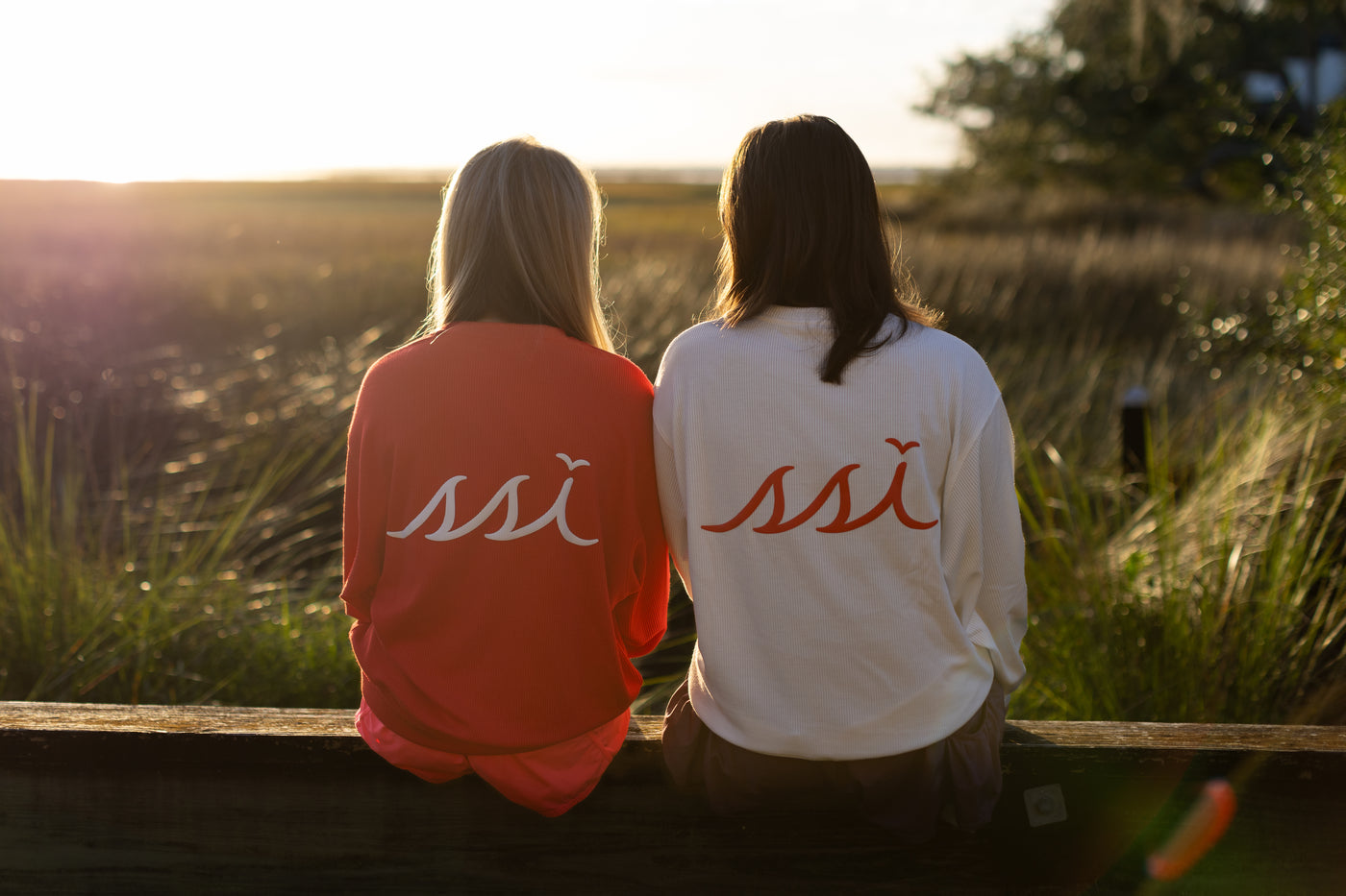 White St. Simons Island Gameday Crewneck Sweatshirt — And All God's People Said Go Dawgs