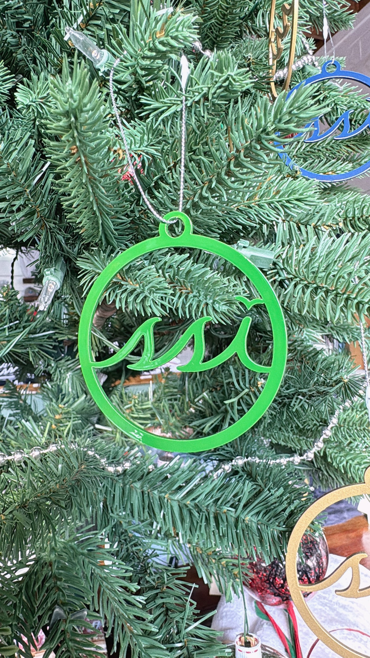 SSI Logo Christmas Ornament — Forest Green Metal Cutout