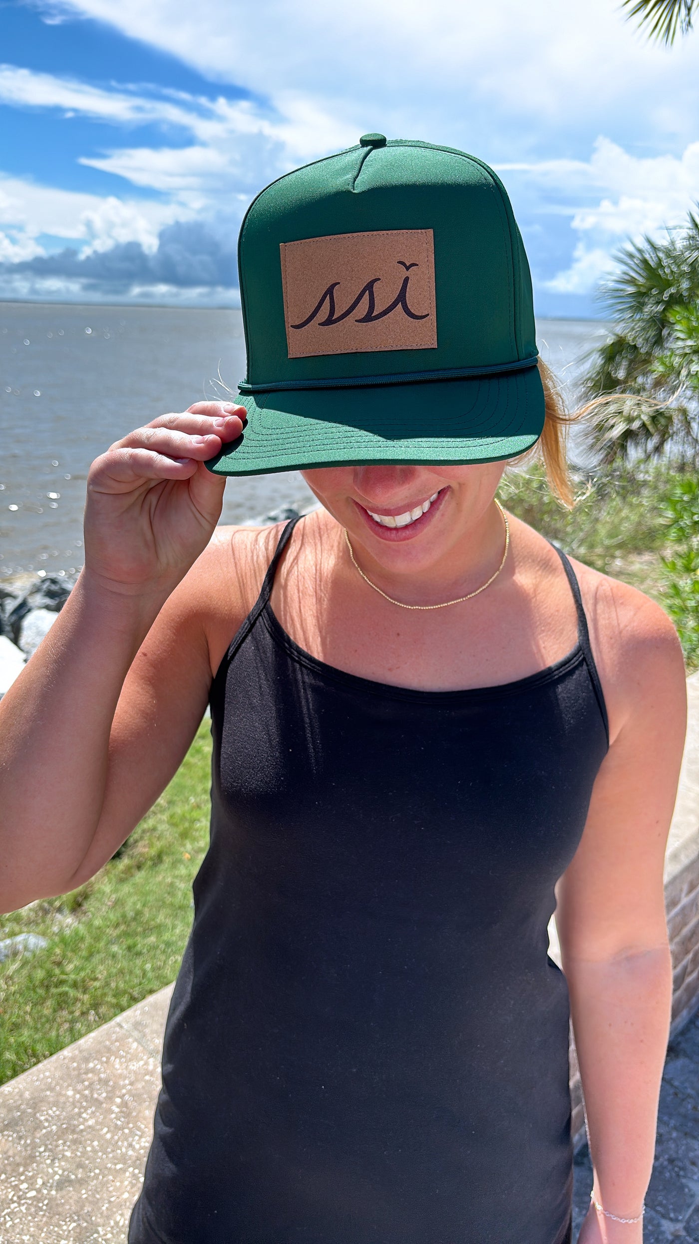 Forest Green Rope Hat — Leather SSI Patch