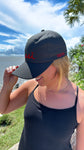 Charcoal Imperial Hat (Regular Size) / Red logo / HBTFD on Side