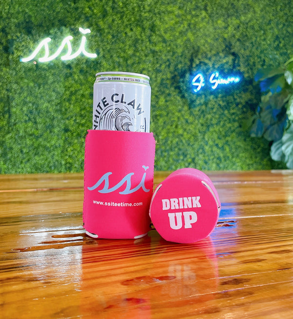 Koozie - State Outline Pink / Light Blue Logo