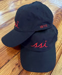 Black Imperial Hat (Regular Size) / Red logo / Black HBTFD on Side