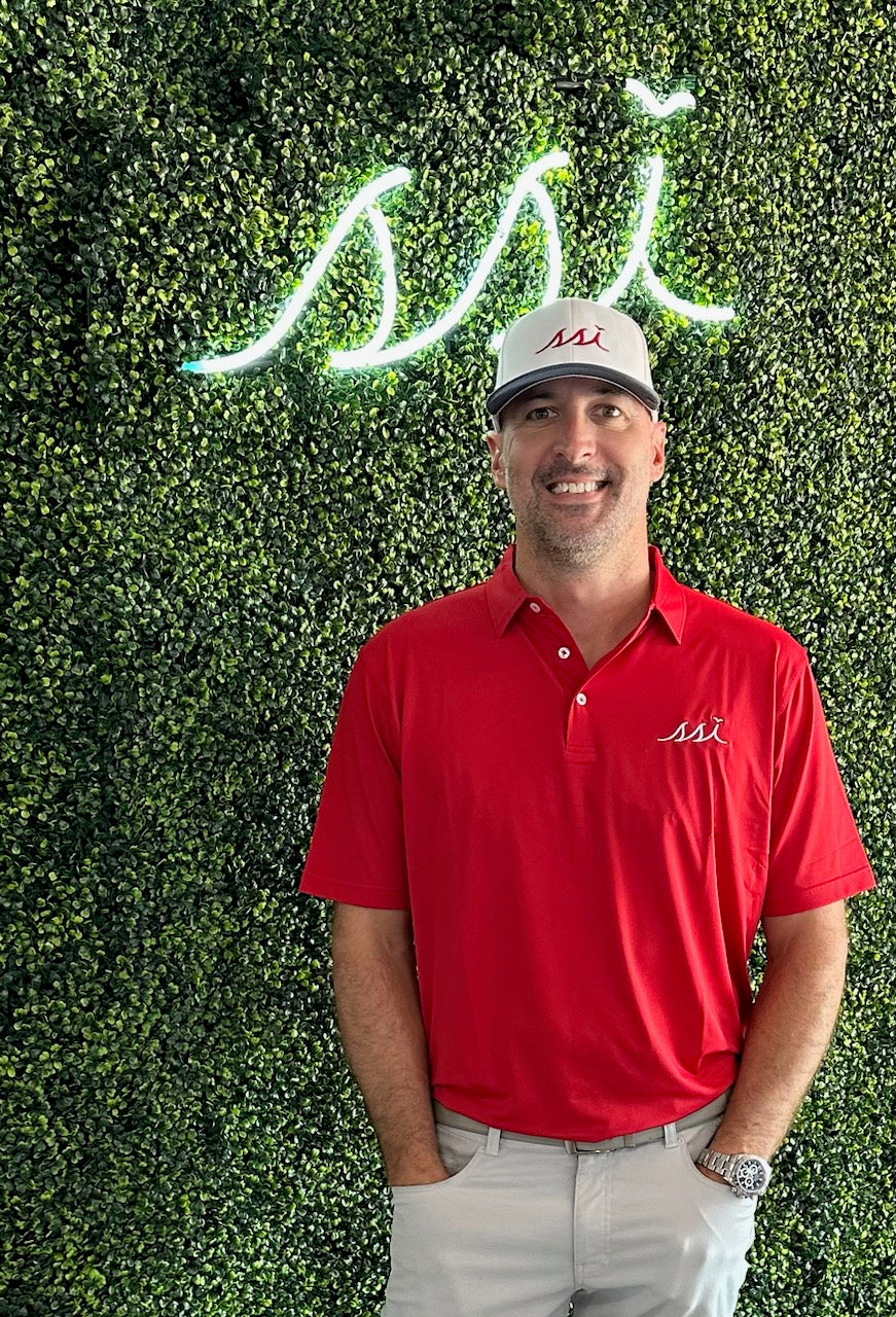 Stretch Performance Men's Polo Red w/ White Logo