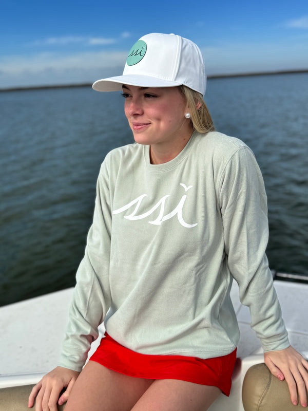 Sage Ultrasoft Crewneck Sweatshirt — White SSI Logo