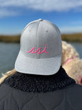 Heathered Gray Hat - Pink Raised Logo - Legacy Back 9 Hat