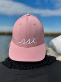 Dusty Rose Hat - White Raised Logo w/ Light Blue Bird - Legacy Back 9 Hat